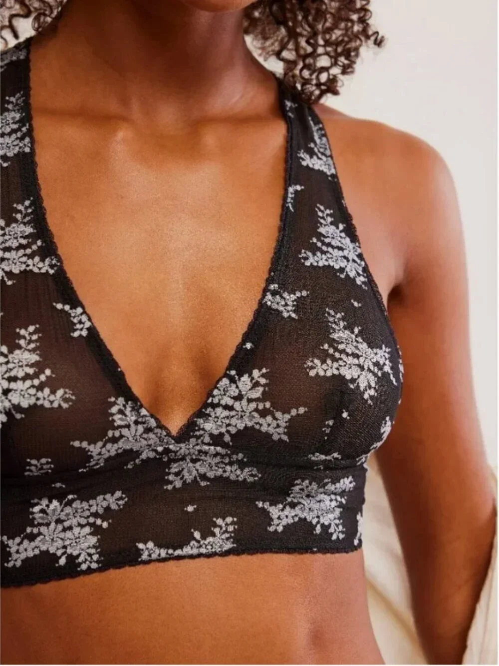 FREE PEOPLE NWT Talk About It Racerback Bra / Black Combo